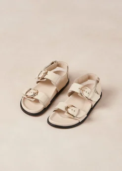 Leone Cream Leather Sandals