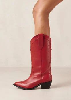 Liberty Red Leather Boots