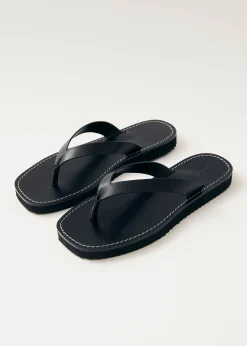 Liora Black Leather Sandals