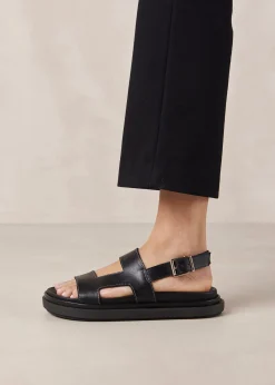 Lorelei Black Leather Sandals