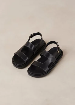 Lorelei Black Leather Sandals