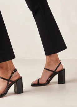 Lorena Black Vegan Leather Sandals