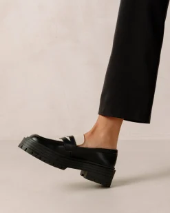 Mask Black Vegan Leather Loafers