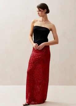 Misi Shimmer Red Skirt