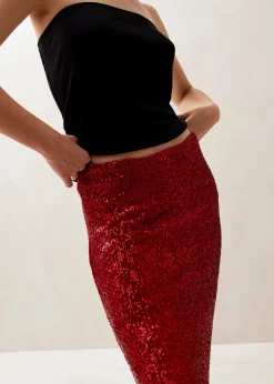Misi Shimmer Red Skirt