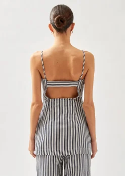 Nadine Stripes Blue And White Top