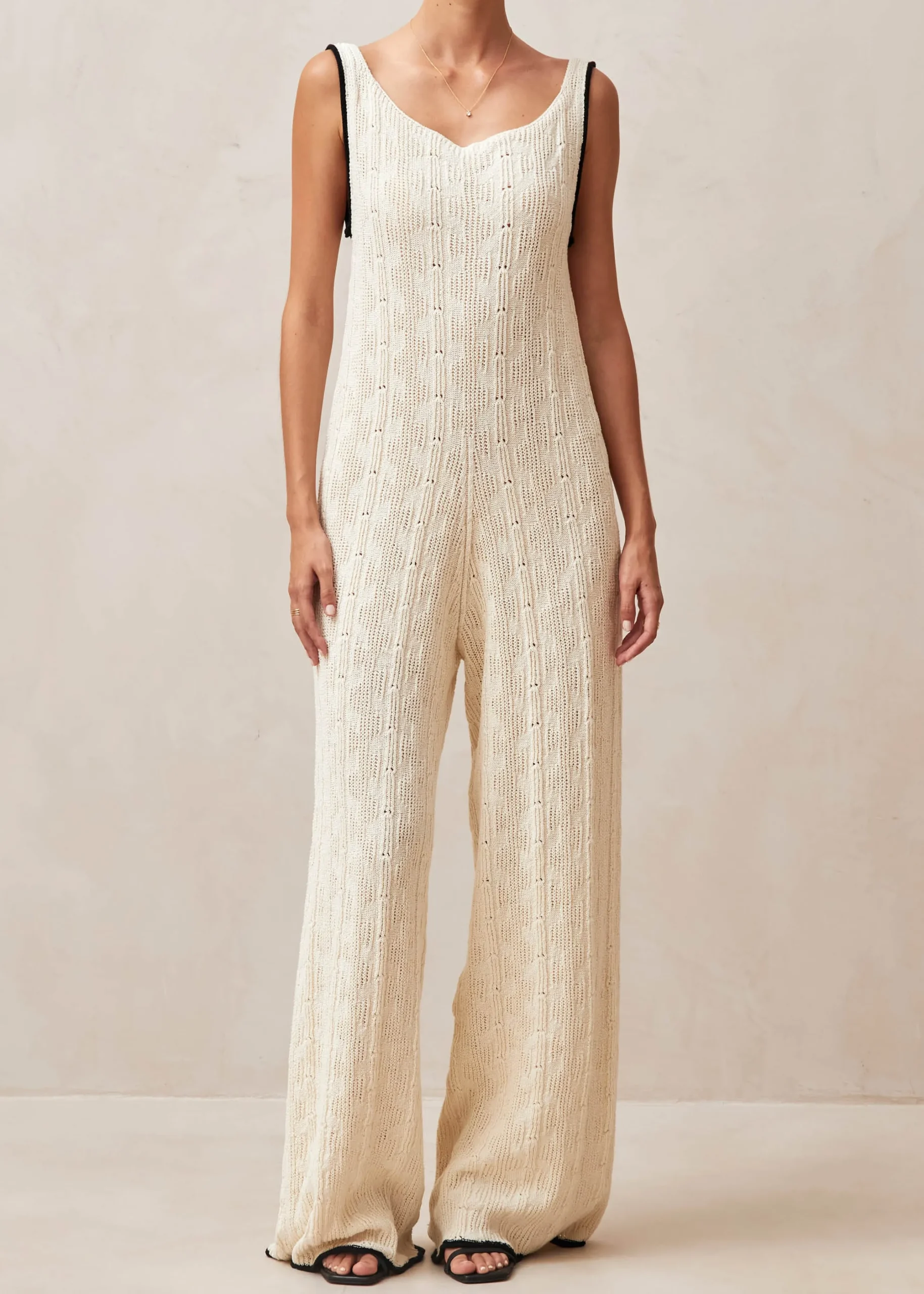 Namo Ecru Tricot Jumpsuit