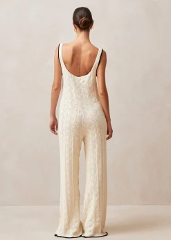 Namo Ecru Tricot Jumpsuit