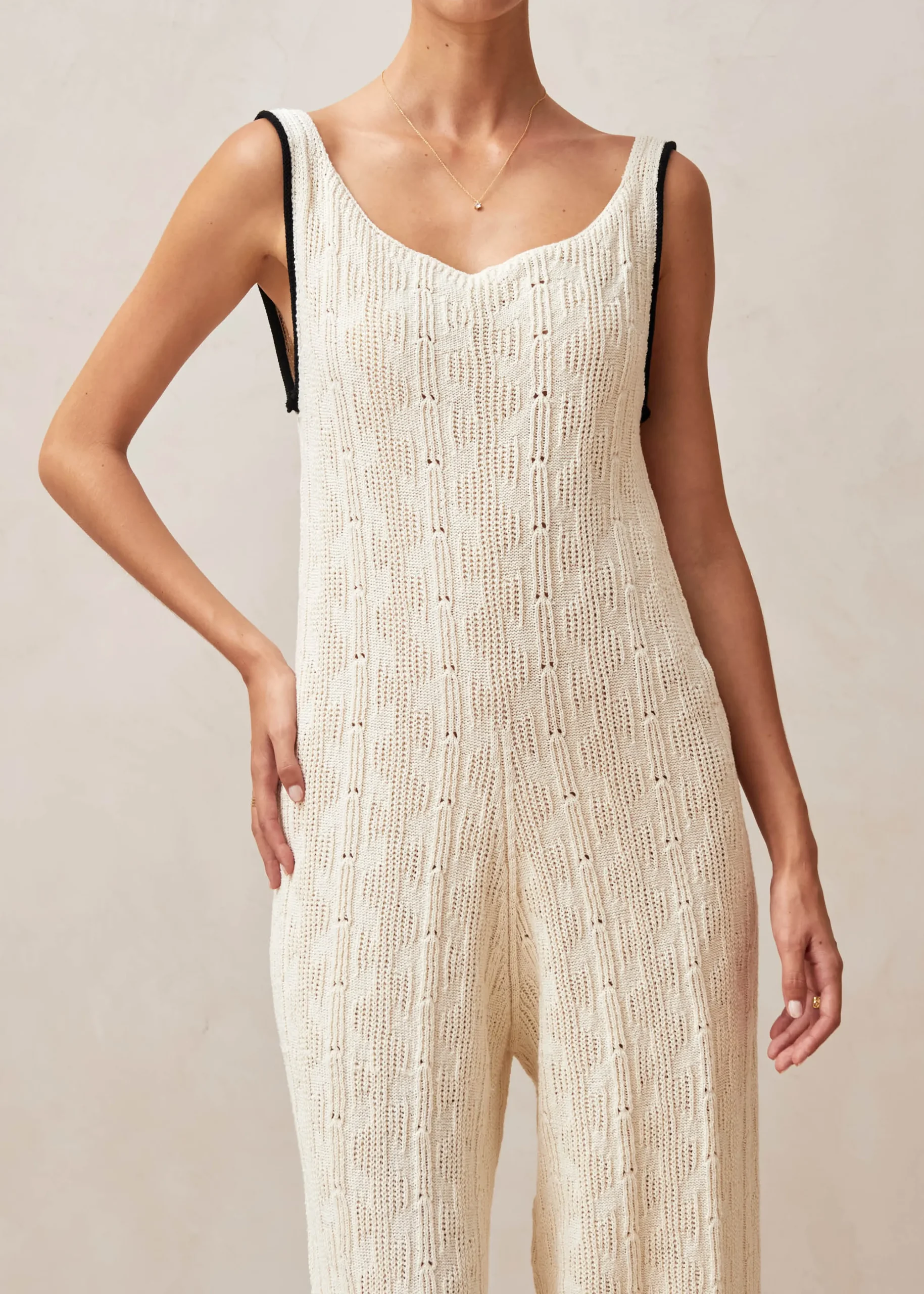 Namo Ecru Tricot Jumpsuit