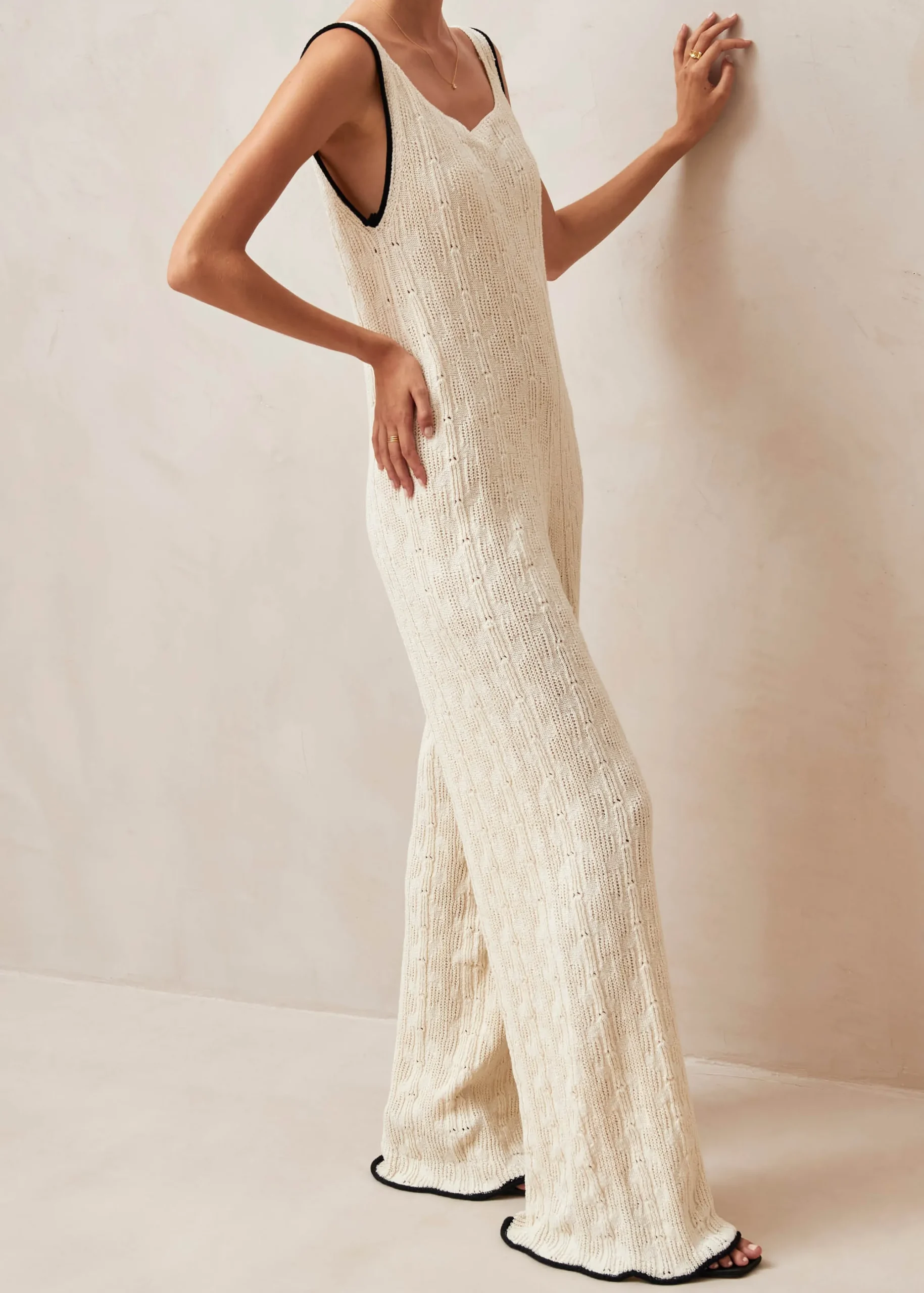 Namo Ecru Tricot Jumpsuit