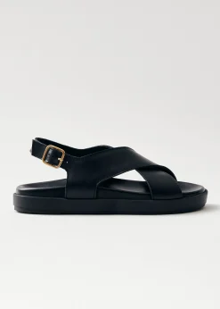 Nico Black Leather Sandals