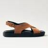 Nico Suede Brown Leather Sandals