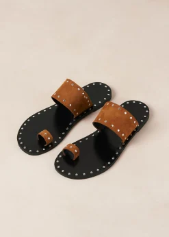 Riley Brown Leather Sandals