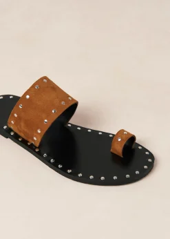 Riley Brown Leather Sandals