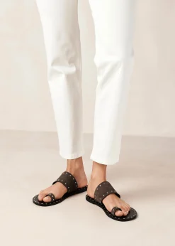 Riley Grey Leather Sandals