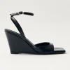 Riya Black Leather Sandals