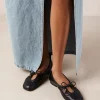 Rosalind Black Leather Ballet Flats