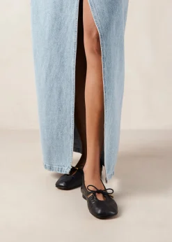 Rosalind Black Leather Ballet Flats