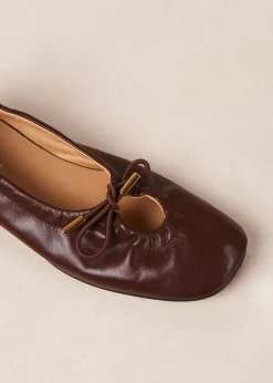 Rosalind Brown Leather Ballet Flats