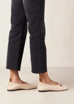 Rosalind Cream Leather Ballet Flats