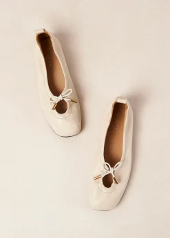 Rosalind Cream Leather Ballet Flats