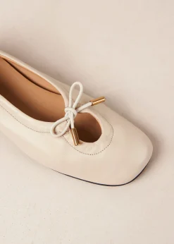 Rosalind Cream Leather Ballet Flats