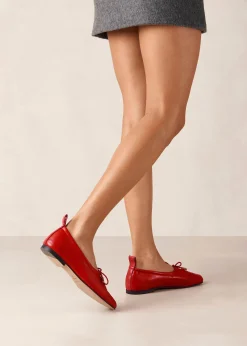 Rosalind Red Leather Ballet Flats