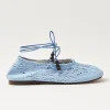 Rosemary Crochet Blue Ballet Flats