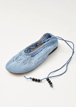 Rosemary Crochet Blue Ballet Flats