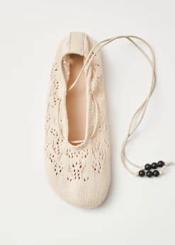 Rosemary Crochet Cream Ballet Flats