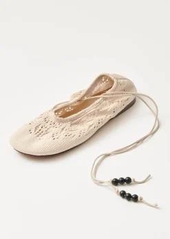 Rosemary Crochet Cream Ballet Flats