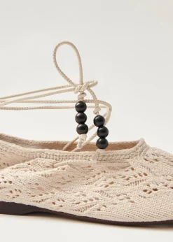 Rosemary Crochet Cream Ballet Flats