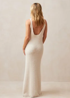 Ski Ecru Tricot Maxi Dress