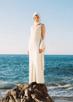 Ski Ecru Tricot Maxi Dress