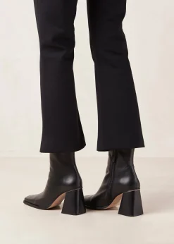 South Black Leather Ankle Boots