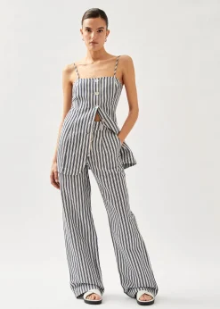 Suzette Stripes Blue And White Trousers