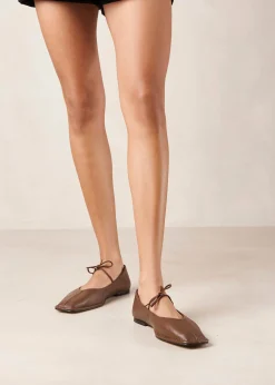 Sway Chestnut Brown Leather Ballet Flats