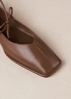 Sway Chestnut Brown Leather Ballet Flats