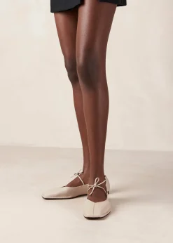 Sway Cream Leather Ballet Flats