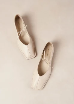 Sway Cream Leather Ballet Flats