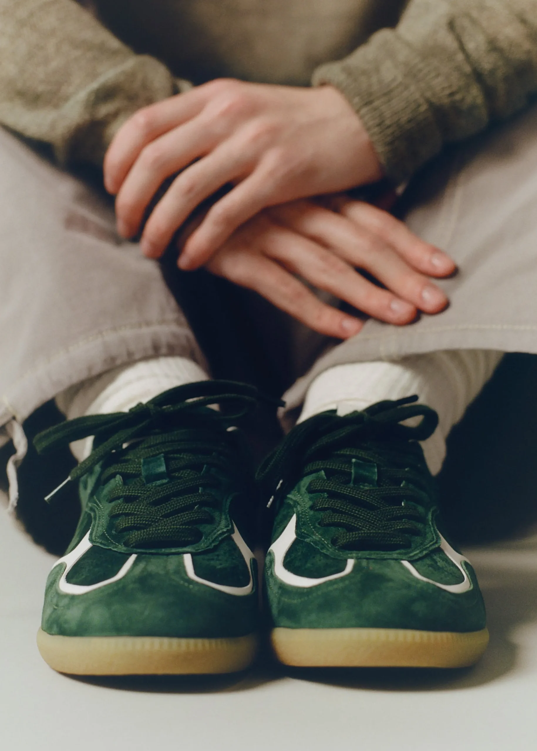 Tb.490 Rife Forest Green Leather Sneakers