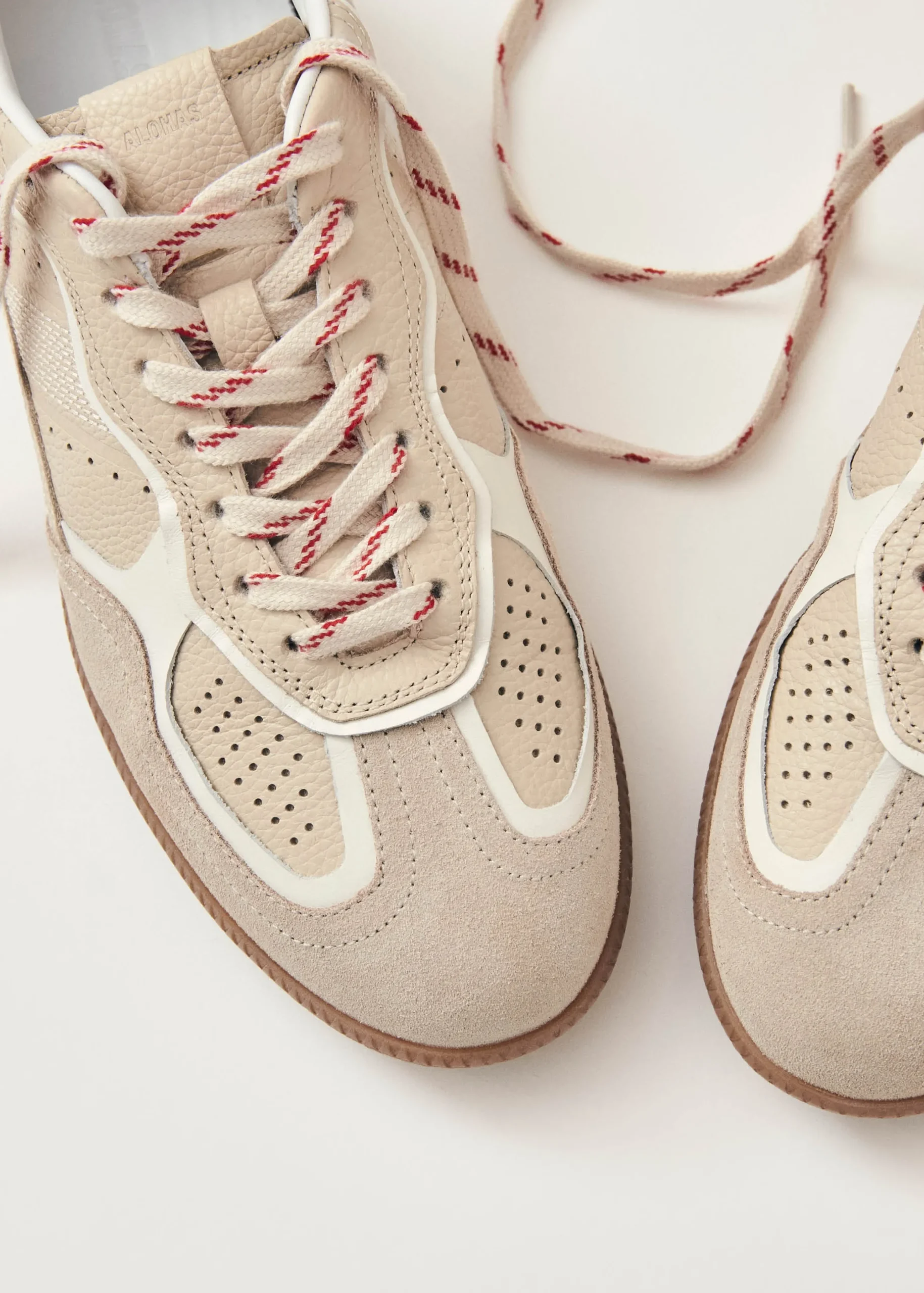 Tb.490 Rife Grain Cream Leather Sneakers