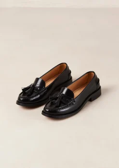 Terrane Black Leather Loafers