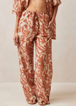 Tiki Floral Orange Pants