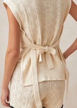 Tina Ecru Tricot Vest
