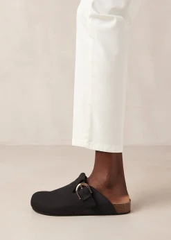 Travis Black Leather Mules