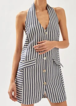 Tulipe Stripes Blue And White Dress