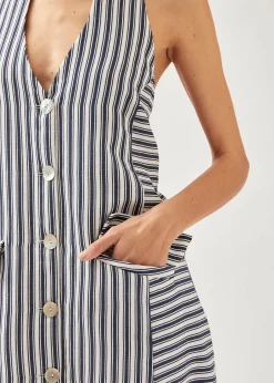Tulipe Stripes Blue And White Dress