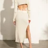 Wise Opened Knit Skirt Off White